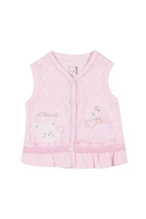 Y-London Kız Bebek Pembe Caramell Nakışlı Delikli Yelek Crml-ylk4493