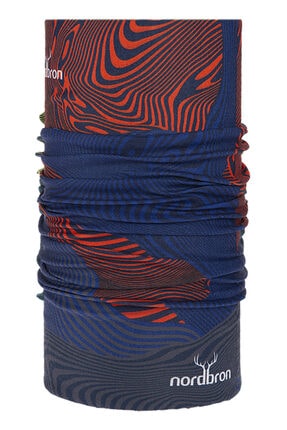 NORDBRON Unisex Mavi Bordo Maske Yüz Ve Kafa Baklava Dikişsiz Bandana
