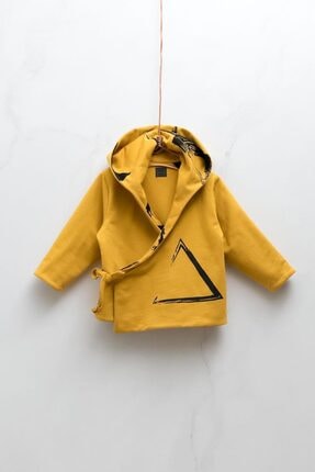 Moi noi Çift Taraflı Kullanılabilir Unisex Bebek Kapüşonlu Pamuklu Hırka