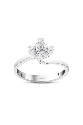 Amor Pırlanta Kadın Beyaz 0.50 Karat Tektaş Pırlanta Yüzük