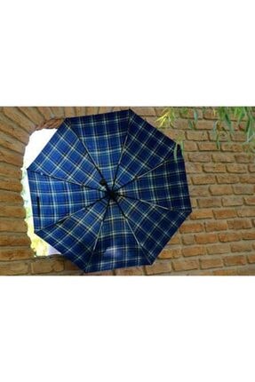 Della Pianto Unisex Lacivert Ekose Otomatik Şemsiye Otomatik Şemsiye Dlp08