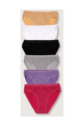 Tutku Kadın Karışık Renk 6'lı Paket Bikini Külot ELF568T0635CCM6 Karışık Renk Tek Ebat