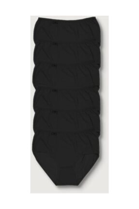 Tutku Kadın Siyah 6'lı Paket Likralı Bato Külot ELF568T0924CCM6 Siyah 2XL
