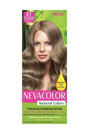 Neva Color NEVACOLOR NATURAL COLORS KALICI SAÇ BOYA SETİ 8.1 KÜLLÜ AÇIK SARI
