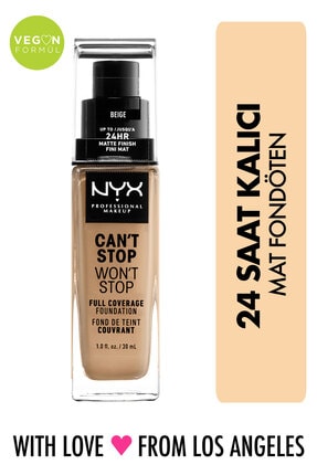 NYX Professional Makeup Fondöten - Can't Stop Won't Stop Full Coverage Foundation 11 Beige 30 ml 800897157289