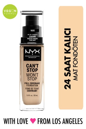NYX Professional Makeup Fondöten - Can't Stop Won't Stop Full Coverage Foundation 6.5 Nude 30 ml 800897157227