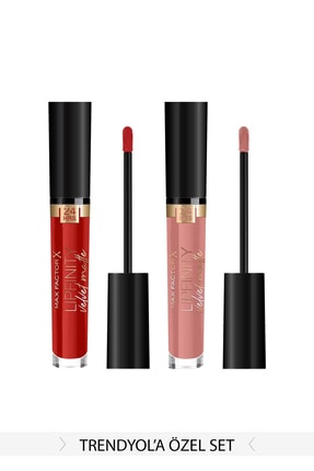 Max Factor 2'li Ruj Seti - Lipfinity Velvet Matte Lipstick + Kadife Çanta Hediyeli 8681002975484