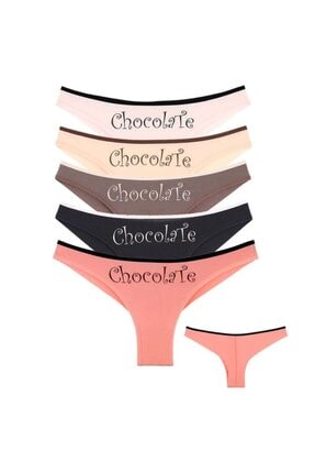 Donella 5'li Chocolate Baskılı Kadın Brazilian Külot - 408004-5lı