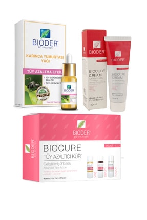 Bioder Tüy Azaltıcı Karınca Yumurtası Yağı 30 Ml Vücut Serum 3x10ml Vücut Krem 130ml