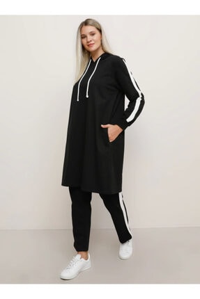 Alia Kadın Ekru Doğal Kumaşlı Spor Tunik&Pantolon İkili Spor Takım 1728828