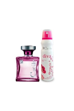 Cecile Diva 100 ml Edt Kadın Parfümü ve 150 ml Deodorant Set 8698438005685-1