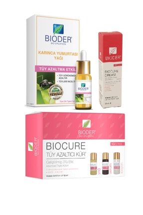 Bioder Sarı Ve Ince Tüylerde De Etkili Karınca Yumurtası Yağı 30 Ml+yüz Serum 3x5ml+yüz Krem 30ml