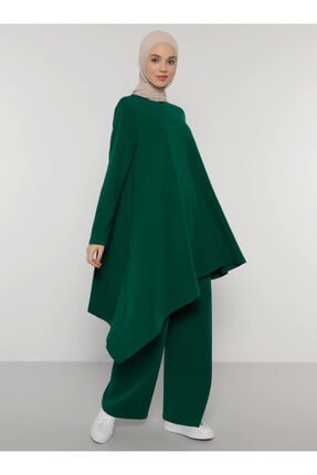 Everyday Basic Kadın Yeşil Doğal Kumaşlı Tunik&Pantolon İkili Takım 1677554