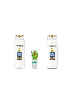 Pantene 2 Si 1 Arada Temel Bakım Şampuan 500 ml 2 Adet Dermokil Doğal Avakado Ve Kil