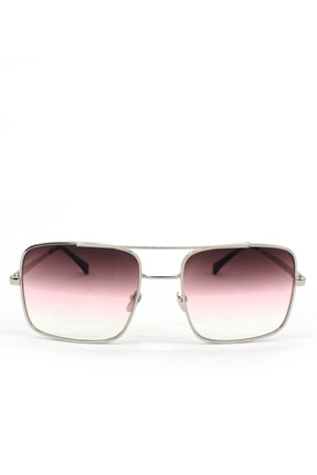 Hane14 Unisex Siyah Pembe Mexx Silver Metal Çerçeveli Degrade Camlı Kare Güneş Gözlüğü