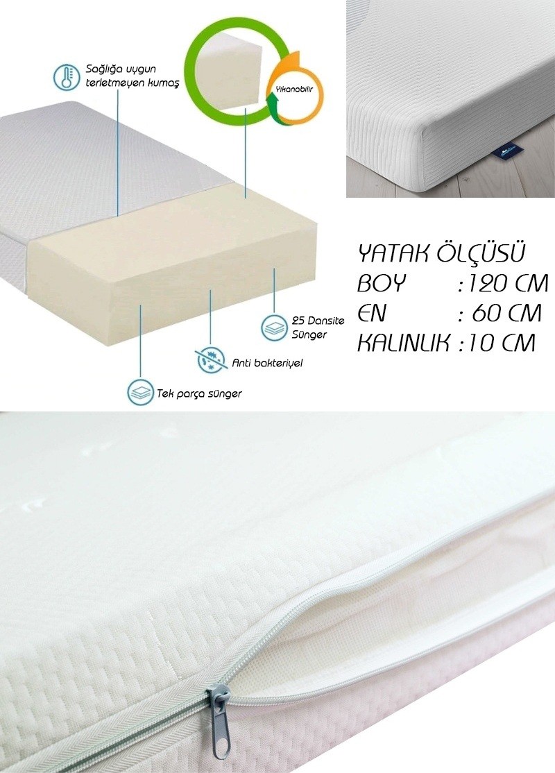 Heyner Ahşap Beşik Anne Yanı Beşik Sallanır Beşik Organik 60x120
