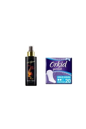 Eda Taşpınar Vücut Spreyi - Burn Body Mist 200 ml + Orkid Günlük Ped Günlük Koruma Tekli Paket 20 Ped