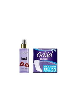 Eda Taşpınar Lust Body Mist Kadın Vücut Spreyi 200 ml + Orkid Günlük Ped Günlük Koruma Tekli Paket 20 Ped