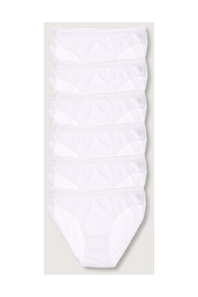 Tutku Kadın Beyaz 6'lı Paket Bikini Külot ELF568T0635CCM6 Beyaz Tek Ebat