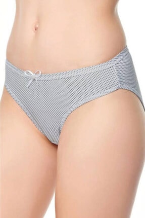 Tutku Kadın Gri Mini Puantiyeli Bikini Külot 6'lı Ekonomik Paket 728
