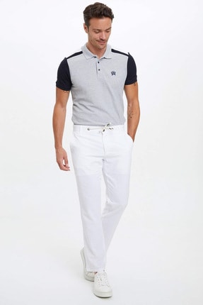 DeFacto Erkek Beyaz Slim Fit Dokuma Jogger Pantolon N4987AZ.20SM.WT32