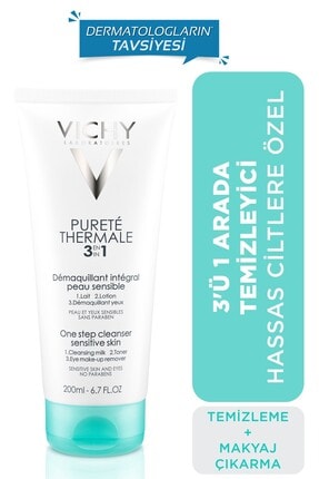Vichy Purete Thermal Tüm Cilt Tipleri İçin 3'ü 1 Arada Temizleme Sütü 200 ml 3337871319144