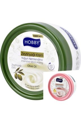 Hobby Nemlendirici El Ve Vücut Kremi 300ml Zeytinyağlı+(gliserinli El-yüz-vücut Krem 20 Ml Hediye)