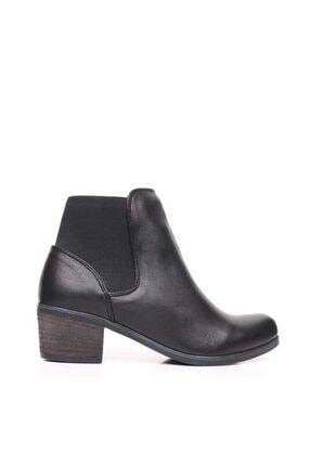Bueno Shoes Arkadan Lastikli Hakiki Deri Kadın Topuklu Bot 9p5600