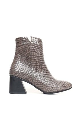 Bueno Shoes Timsah Baskılı Hakiki Deri Kadın Topuklu Bot 9p3000
