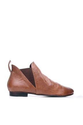 Bueno Shoes Lastikli Ve Büzgülü Hakiki Deri Kadın Düz Bot 9p5903