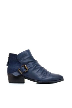 Bueno Shoes Fermuarlı Ve Baskılı Hakiki Deri Kadın Düz Bot 9p1307