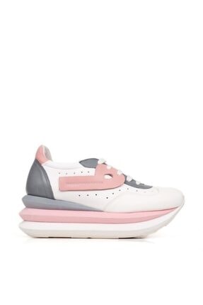Bueno Shoes Hakiki Deri File Detaylı Bağcıklı Kadın Spor Ayakkabı 20wq10400