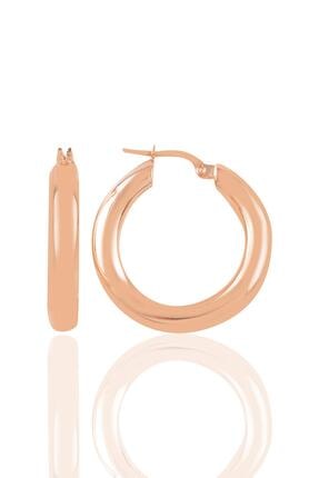 Söğütlü Silver Gümüş Rose 5 Mm Kalınlığında 29 Mm Büyüklüğünde Kalın Gümüş Halka Küpe