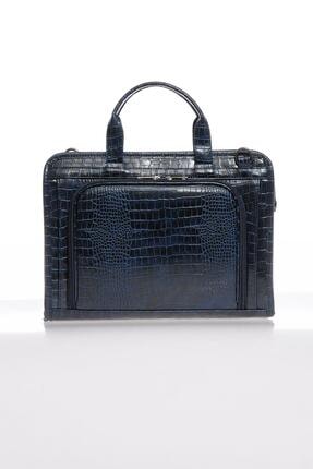 Sergio Giorgianni Luxury Sg071219 Kroko/lacivert Unisex Evrak Çantası