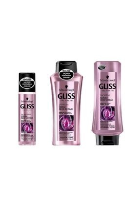 Gliss Glıss Serum Deep Repaır 3 Lü Set (Şampuan+krem+sıvı Saç Kremi)