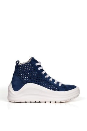 Bueno Shoes Hakiki Deri Delik Ve Bağcık Detaylı Kadın Spor Ayakkabı 20wq7601