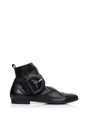 Bueno Shoes Fermuarlı Ve Tokalı Hakiki Deri Kadın Düz Bot 9p5907