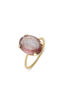 Pink Gold Store Super Seven 'melody’s Stone' Burgu 14 Ayar Altın Yüzük