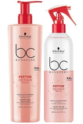 Bonacure Peptide Acil Kurtarma Micellar Şampuan 500ml + Sprey Krem 400ml