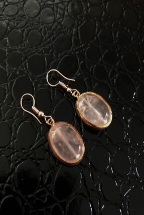DR Stone Dr Stone Doğaltaş Kadın Pembe Kuvars Vintage Bronz Küpe Z121ar365