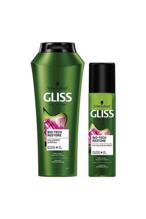 Gliss Bio-Tech Restore Güçlendirici Set (Şampuan 500 ML + Durulanmayan Sıvı Saç Kremi 200 ML)