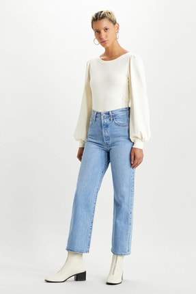 Levi's Kadın Mavi Yüksek Bel Pamuklu Ribcage Jeans Kot Pantolon 72693