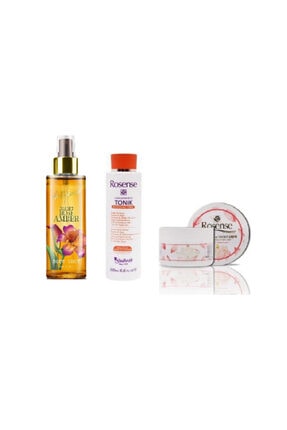 Rosense Amber Vücut Spreyi+ Canlandırıcı Tonik+ Besleyici El Ve Vücut Kremi Soft