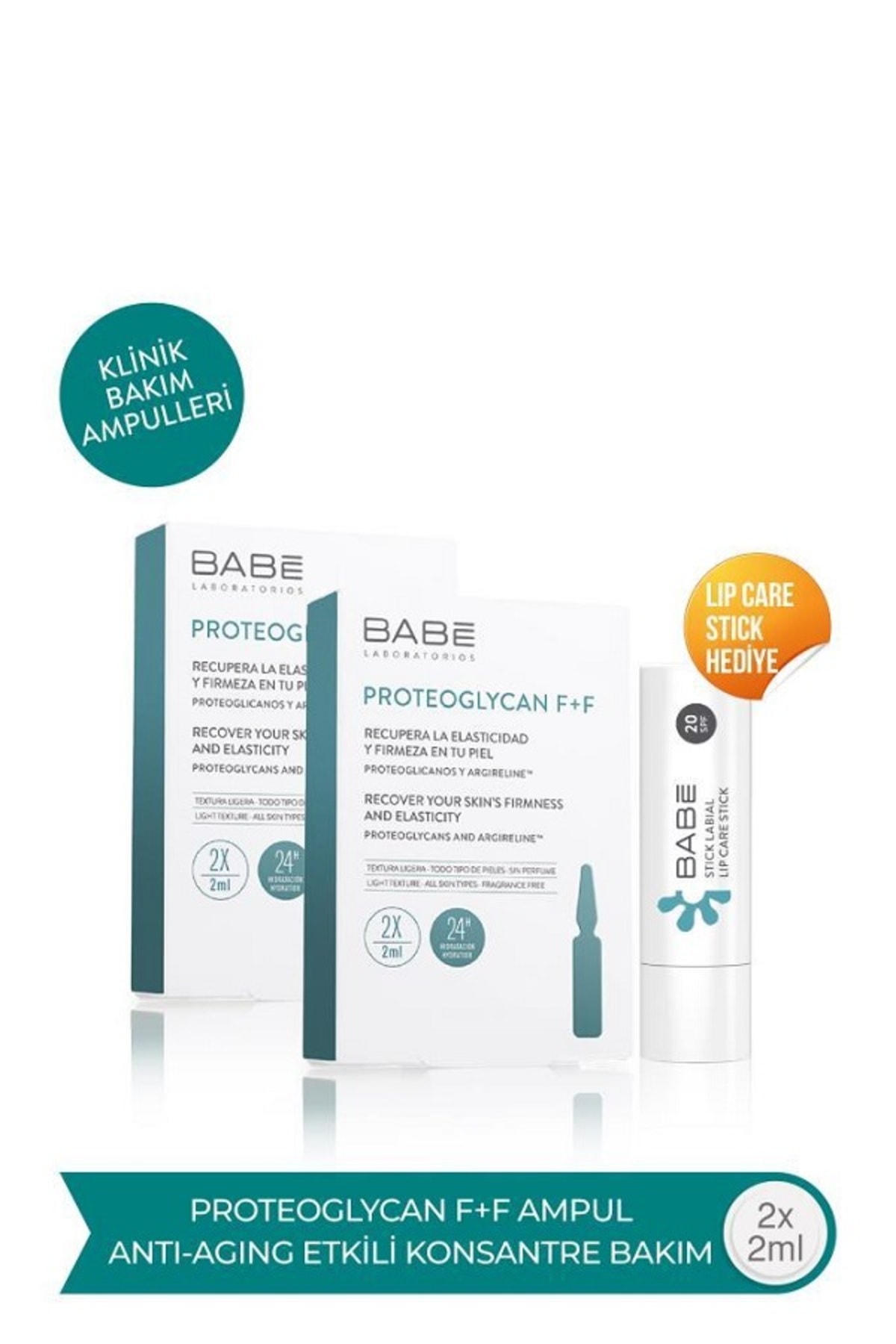 Babe Proteoglycan F+F Ampul Anti-Aging Etkili Konsantre Bakım 2x2ml Spf20 Dudak Nemlendiricisi