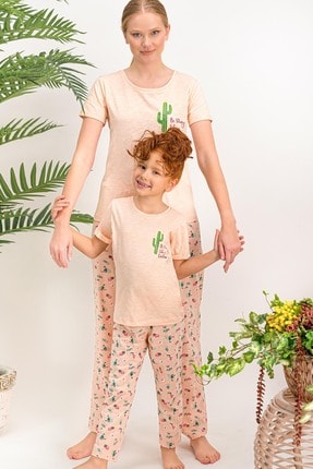 Arnetta Kısa Kol Uzun Pantolon Pijama Takımı (anne Kız Kombin Yapılabilir)