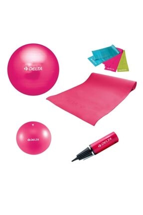 Delta 55-30 Cm Pilates Topu 120x15 Cm 3'lü Bant 4 Mm Minder Pompa