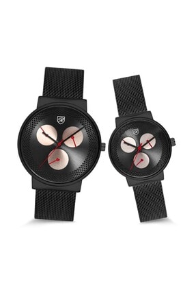 Ricardo Watch Çift Sevgili Unisex Siyah Saat Hasır Kordon (kutulu)