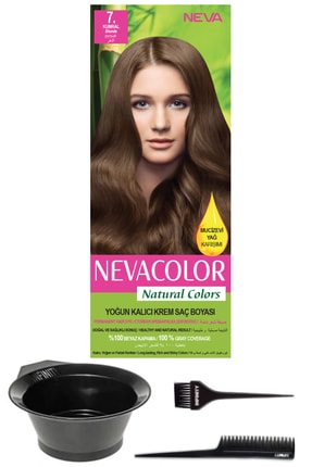 Neva Color Natural Colors 7. Kumral - Kalıcı Krem Saç Boyası Ve Saç Boyama Seti 7681655541391
