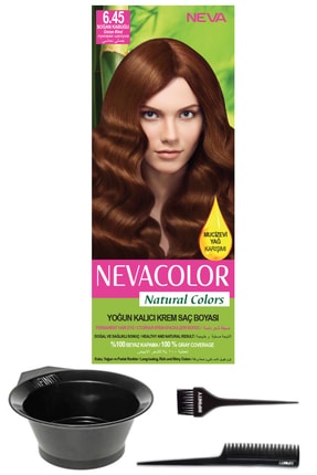 Neva Color Natural Colors 6.45 Soğan Kabuğu - Kalıcı Krem Saç Boyası Ve Saç Boyama Seti 7681655541779