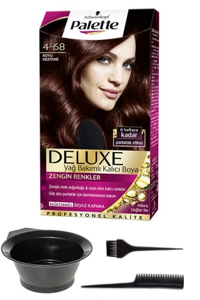 Schwarzkopf Palette Deluxe 4-68 Koyu Kestane Saç Boyası Ve Saç Boyama Seti